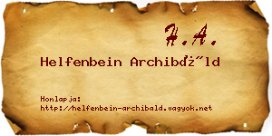 Helfenbein Archibáld névjegykártya